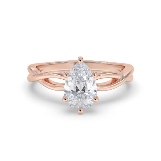 Infinity Love Swirl Pear Diamond Engagement Ring
