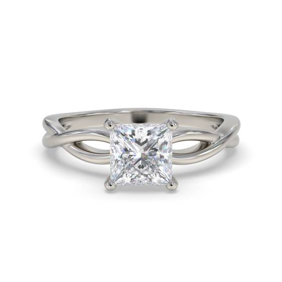 Infinity Love Swirl Princess Diamond Engagement Ring
