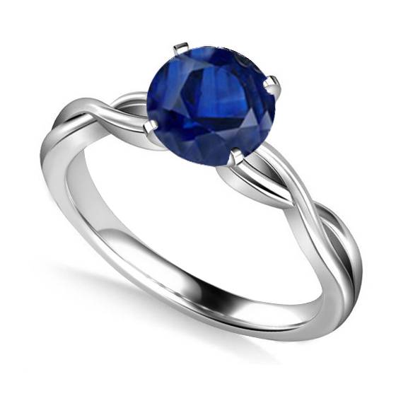 Classic Round Blue Sapphire Solitaire Ring