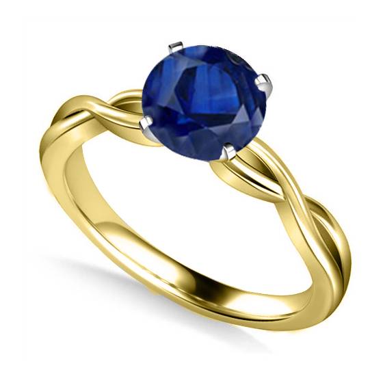 Classic Round Blue Sapphire Solitaire Ring