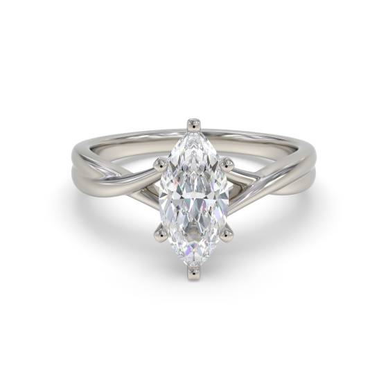 Modern Intertwined Marquise Diamond Engagement Ring
