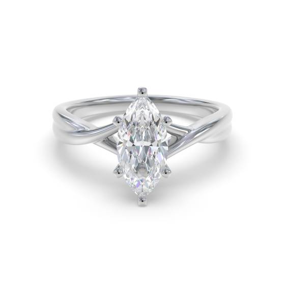 Modern Intertwined Marquise Diamond Engagement Ring
