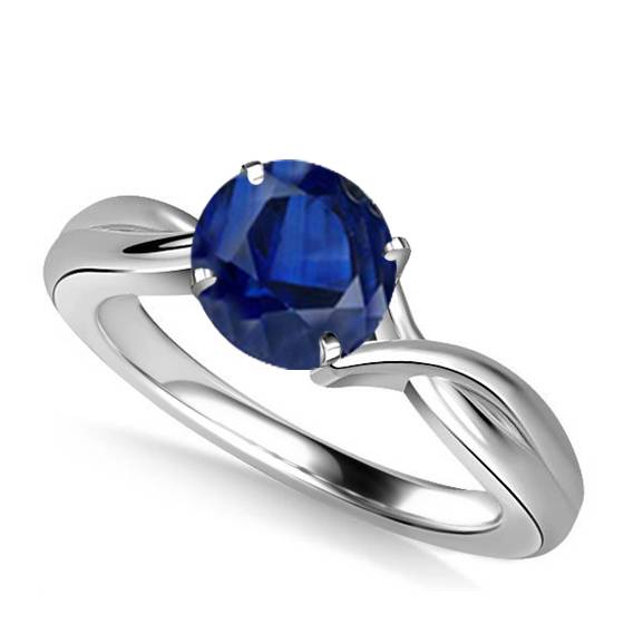 Classic Round Blue Sapphire Solitaire Ring