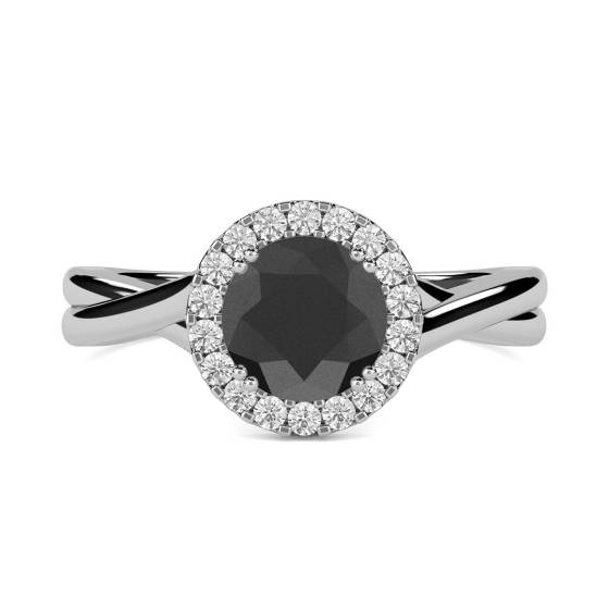 Black Diamond Shoulder Set Ring