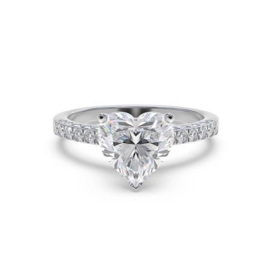 Heart Diamond Shoulder Set Ring