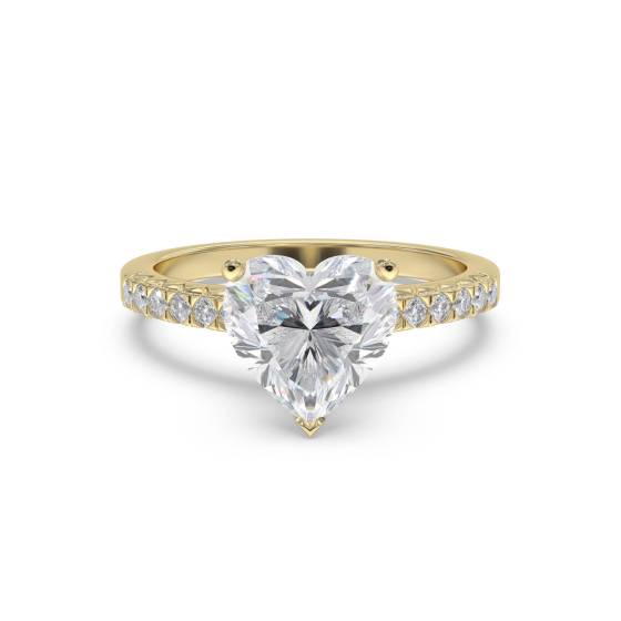 Heart Diamond Shoulder Set Ring