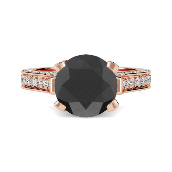 Black Diamond Shoulder Set Ring