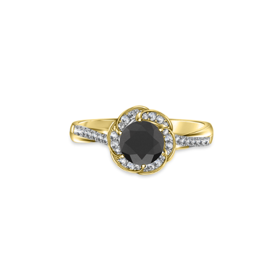 Black Diamond Solitaire Ring