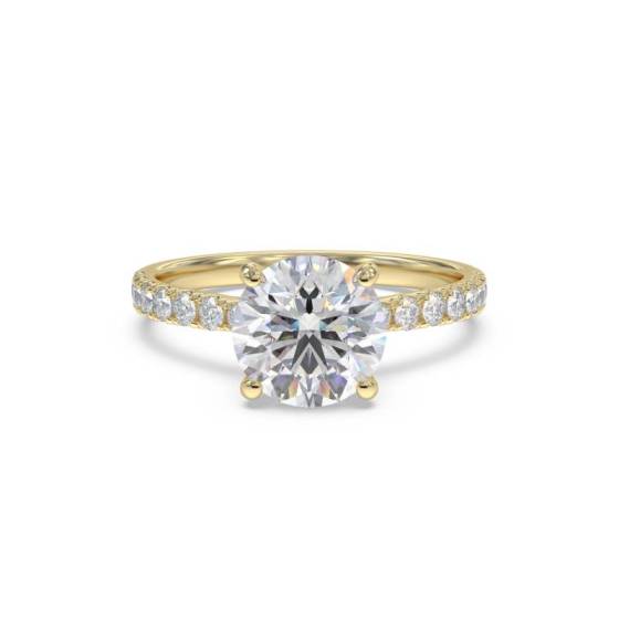 GIA Certified 0.75ct VVS1/E Round Diamond Shoulder Set Diamond Engagement Ring