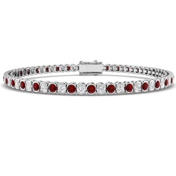 Round Cut Ruby Gemstone Bracelet