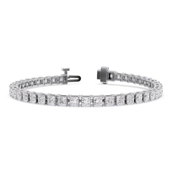Single Row Princess Diamond Tennis Bracelet