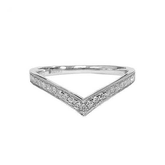0.14ct VS/E-F Round Cut Natural Diamond Shaped Wedding Ring