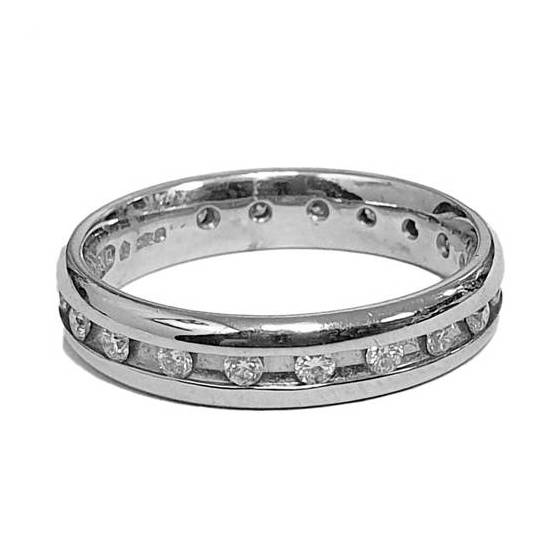 0.30ct VS/E-F Round Cut Natural Diamond Full Channel Eternity Ring