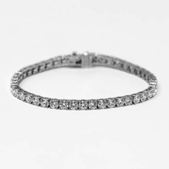 9.02ct VVS/D-E Round Lab Grown Diamond Tennis Bracelet