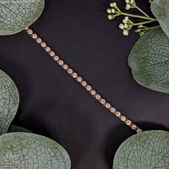 4 VS/H-I Round Natural Diamond Designer Bracelet