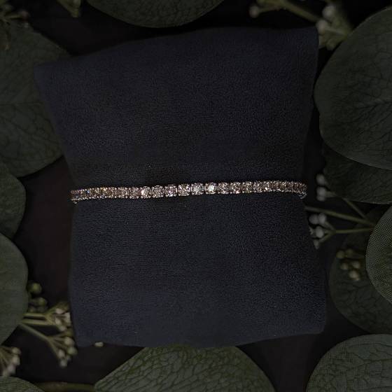 3.82ct VS/G-H 7Inches Round Natural Diamond Tennis Bracelet