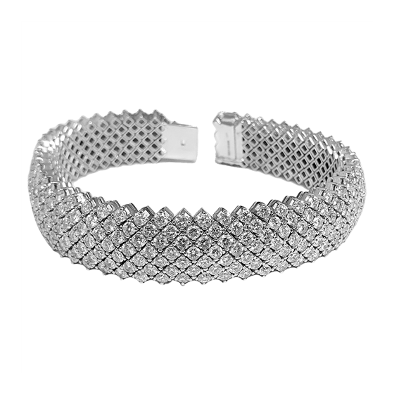 22.00ct VS/E-F Round Cut Natural Diamond Designer Tennis Bracelet
