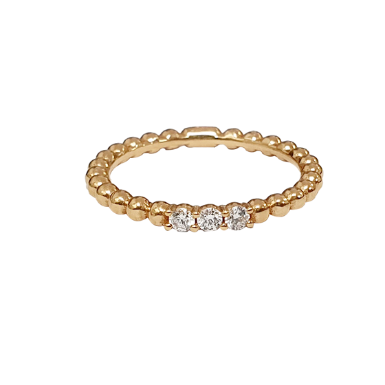 0.14ct VS/E-F 3 Round Natural Diamonds Trilogy Ring