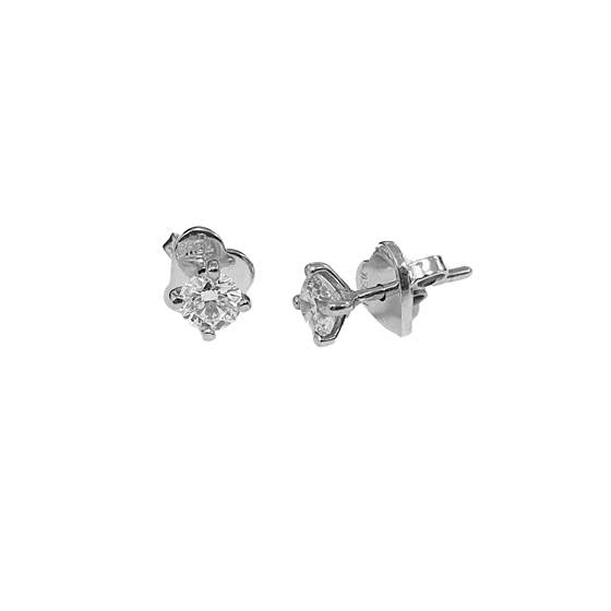 0.70ct SI2/F Round Natural Diamond Earrings