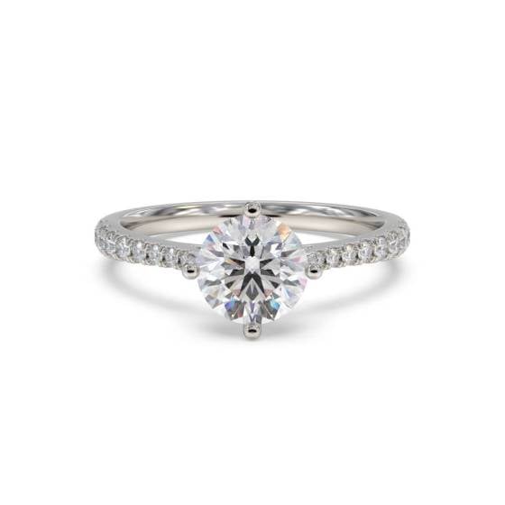 1.20ct I1/F Round Natural Diamond Shoulder Set Ring
