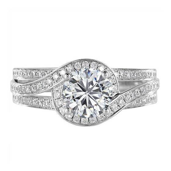 1.25CT VVS2/F Round Diamond Designer Ring