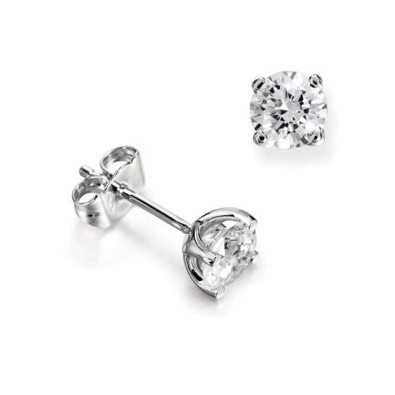 1.00ct SI/F-G Classic Round Natural Diamond Stud Earrings