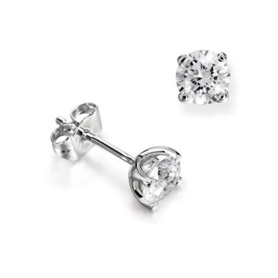 0.65ct SI2/G Classic Round Natural Diamond Stud Earrings