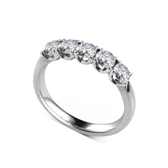 0.60ct VS/F 5 Stone Natural Diamond Ring