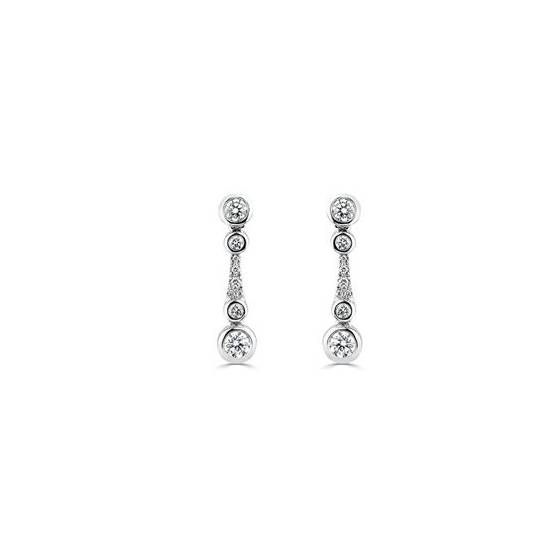 0.72ct VVS/E-F Natural Diamond Small Icicle Drop Earrings