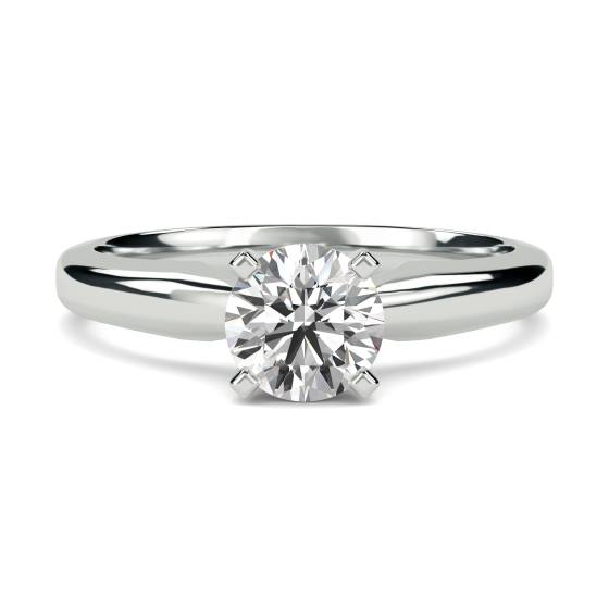 0.41ct SI2/F Round Natural Diamond Engagement Ring