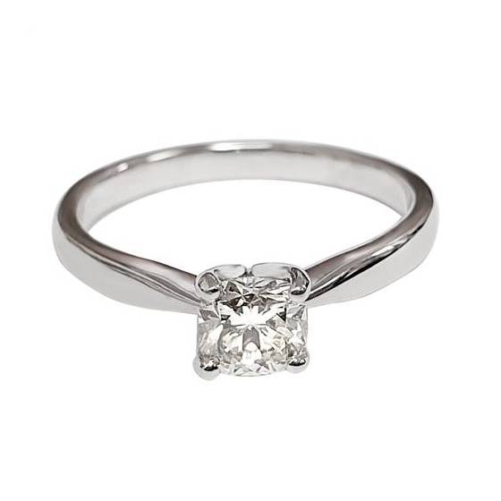 0.60ct VVS1/H Cushion Natural Diamond Solitaire Engagement Ring