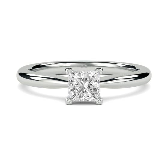 1.55ct SI2/F Princess Natural Diamond Engagement Ring