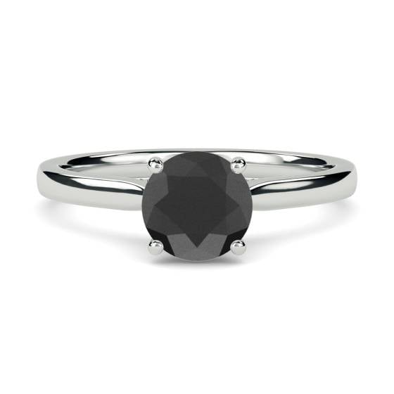 Black Diamond Solitaire Ring
