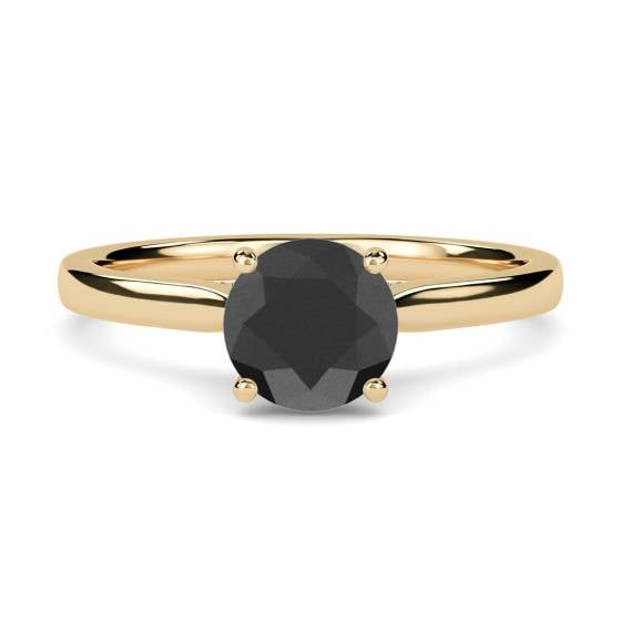 Black Diamond Solitaire Ring