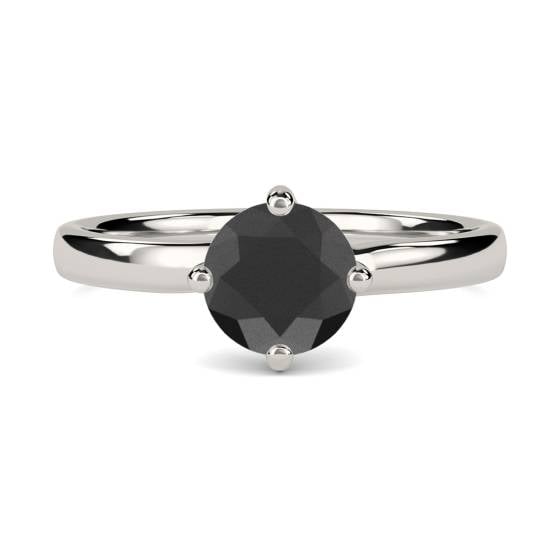 Black Diamond Solitaire Ring