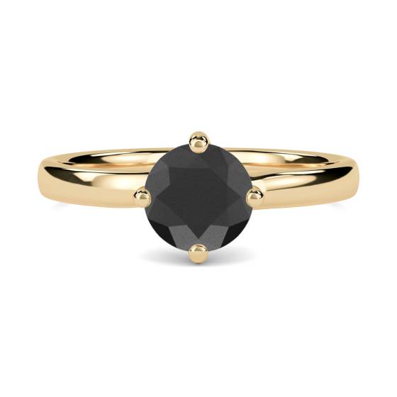 Black Diamond Solitaire Ring