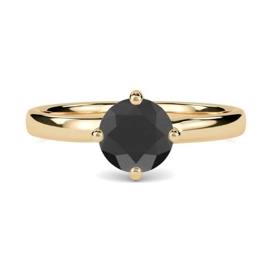 Black Diamond Solitaire Ring