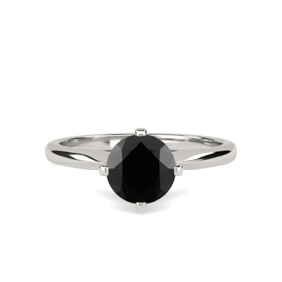 Black Diamond Solitaire Ring