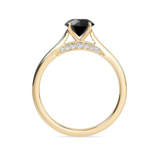 Black Diamond Solitaire Ring