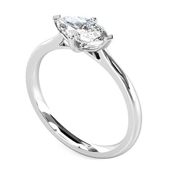 0.54ct I1/F East West Marquise Natural Diamond Engagement Ring