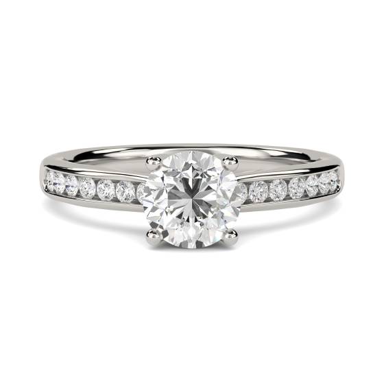 1.50ct SI1/D Round Lab Grown Diamond Shoulder Set Engagement Ring