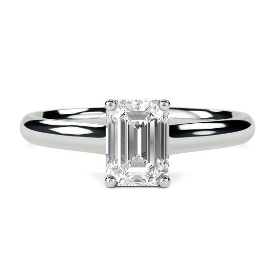 0.90ct VVS2/J Modern Emerald Natural Diamond Engagement Ring
