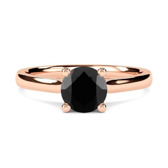 Black Diamond Solitaire Ring