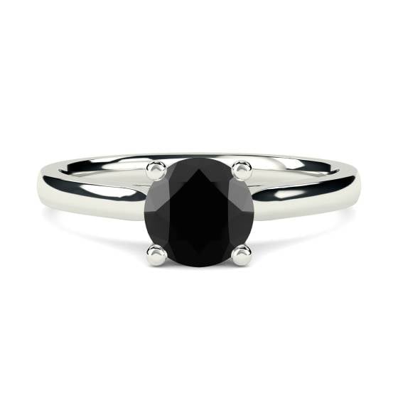 Black Diamond Solitaire Ring