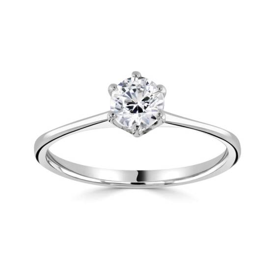 0.90ct I1/E Round Natural Diamond Solitaire Ring