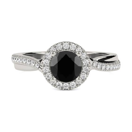Black Diamond Shoulder Set Ring