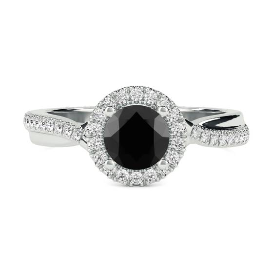 Black Diamond Shoulder Set Ring