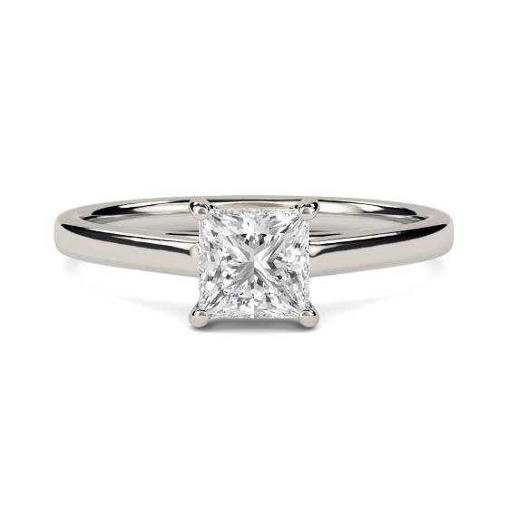 1.30ct SI1/F Princess Natural Diamond Engagement Ring