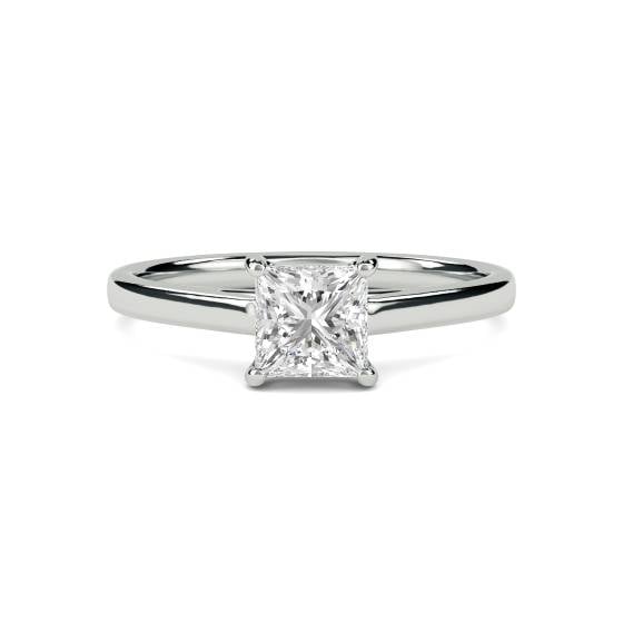 1.02ct SI2/F Princess Natural Diamond Engagement Ring