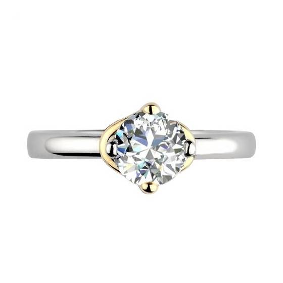 0.90ct VS2/G Round Natural Diamond Engagement Ring